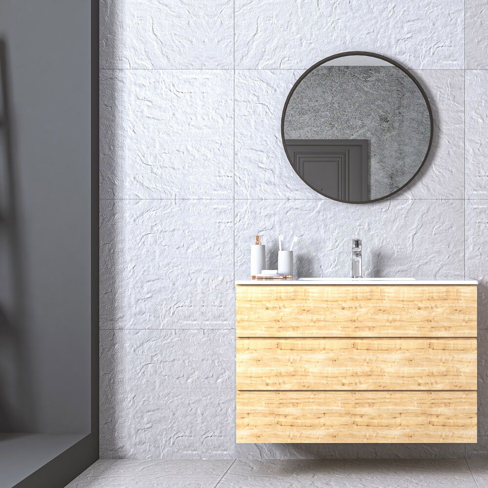 Ando Soft Aynalı Banyo Dolabı Seti Safir Meşe