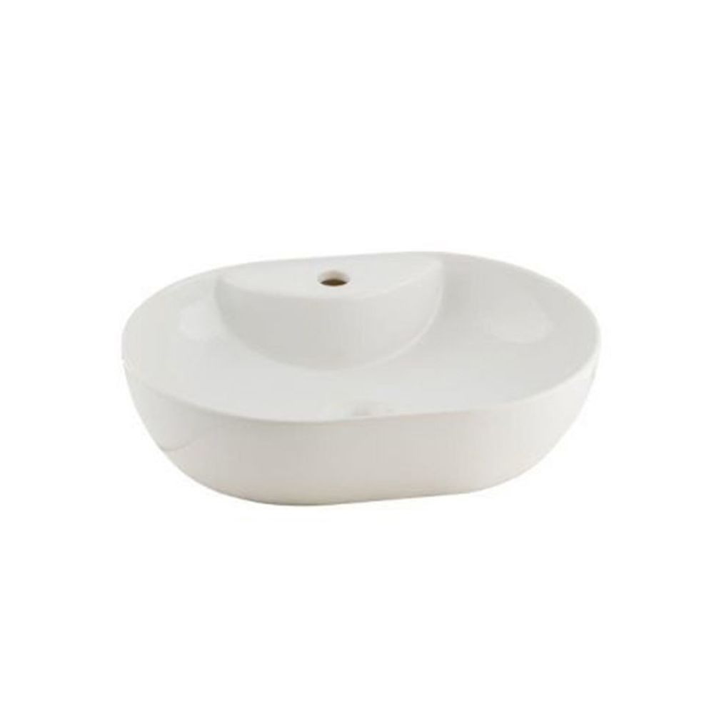 Seramiksan Alto Tezgah Üstü Lavabo Batarya Delikli Beyaz 50Cm