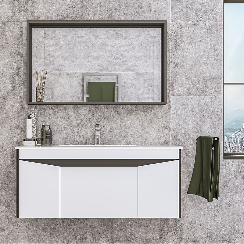 Futura Aynalı Banyo Dolabı Seti Beyaz-Antrasit