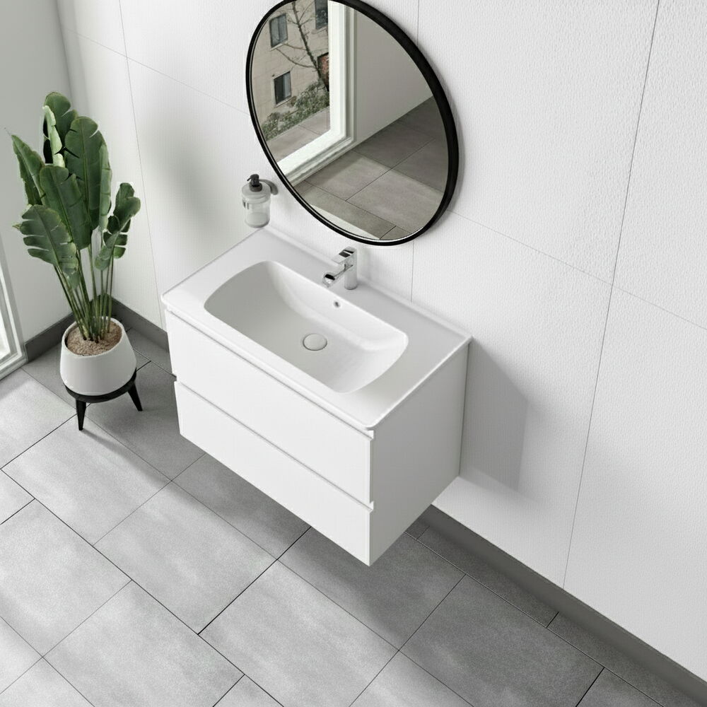 Alba Soft Aynalı Banyo Dolabı Seti Beyaz 80 cm