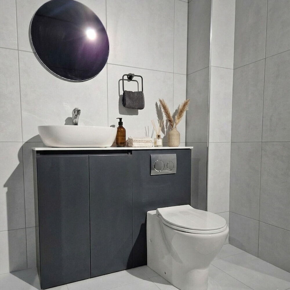 Alion Kompakt Banyo Ünitesi Hepsi Bir Arada Çözüm Antrasit 110 cm