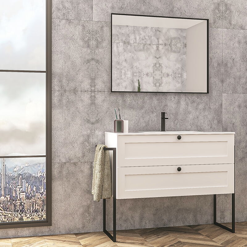 Icon Aynalı Banyo Dolabı Seti Beyaz