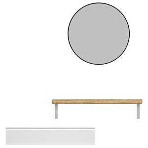 Solid Banyo Dolabı Takımı 3 lü 100 Cm Beyaz