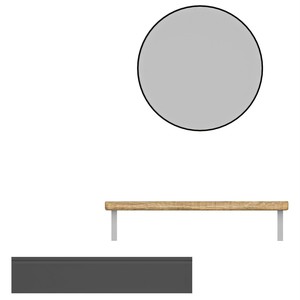 Solid Banyo Dolabı Takımı 3 lü 120 Cm Antrasit