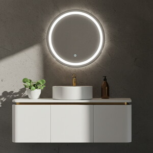  Trim Led Aynalı Banyo Dolabı Seti Beyaz 120 cm 