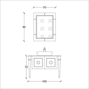  Pera Banyo Dolabı Takımı 2 li 100 Cm Parlak Siyah