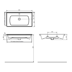  Seramiksan Saturn Flat Lavabo Beyaz 80Cm