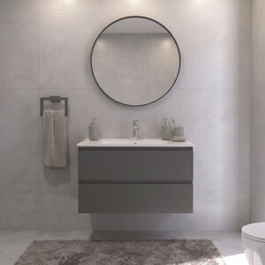  Albasoft Aynalı Banyo Dolabı Seti Antrasit