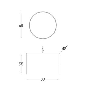  Alba Soft Aynalı Banyo Dolabı Seti Beyaz 80 cm