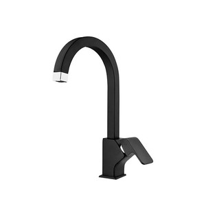 Formica Odina Nigrum Siyah Krom Kuğu Lavabo Bataryası