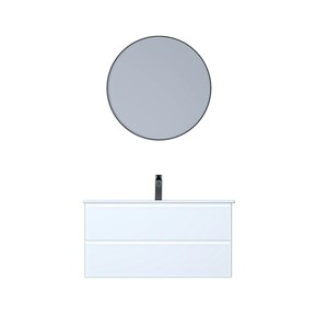 Alba Soft Banyo Dolabı Takımı 2 li 65 Cm Beyaz Yuvarlak Aynalı