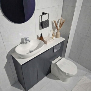  Alion Kompakt Banyo Ünitesi Hepsi Bir Arada Çözüm Antrasit 110 cm