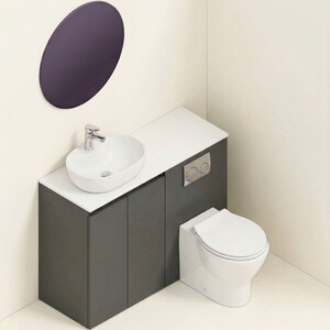  Alion Kompakt Banyo Ünitesi Hepsi Bir Arada Çözüm Antrasit 110 cm