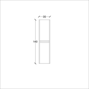  Ege Banyo Boy Dolap 35 Cm Mavi